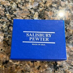 Salisbury Pewter keepsake box with Teddy Bear in original box.